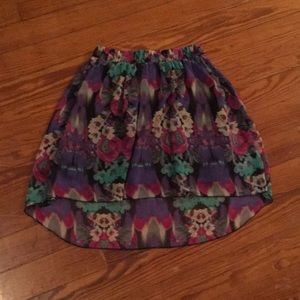 Floral High-Low Skirt